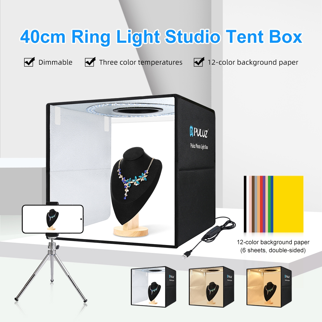 PULUZ 40cm Folding Portable Ri - Photography Lighting Styles 评论和价格