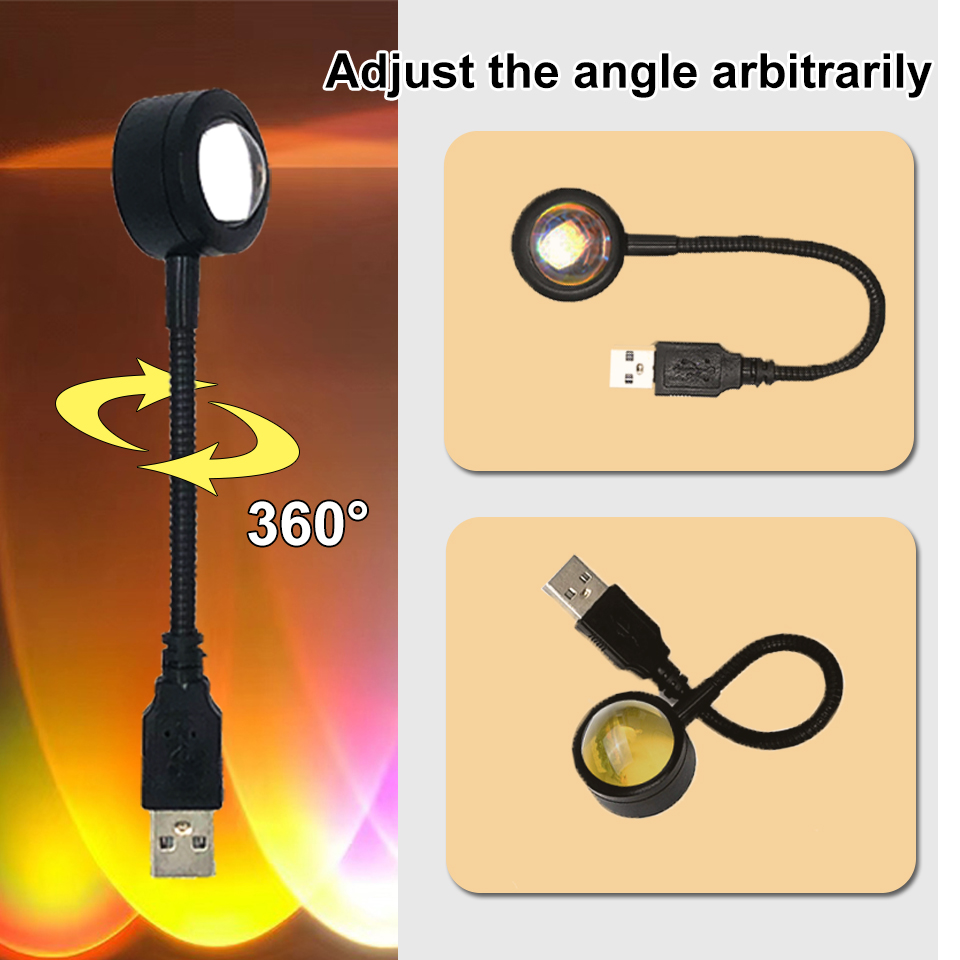 1x USB Sunset Lamp LED Rainbow - Photography Lighting Home 评论和价格