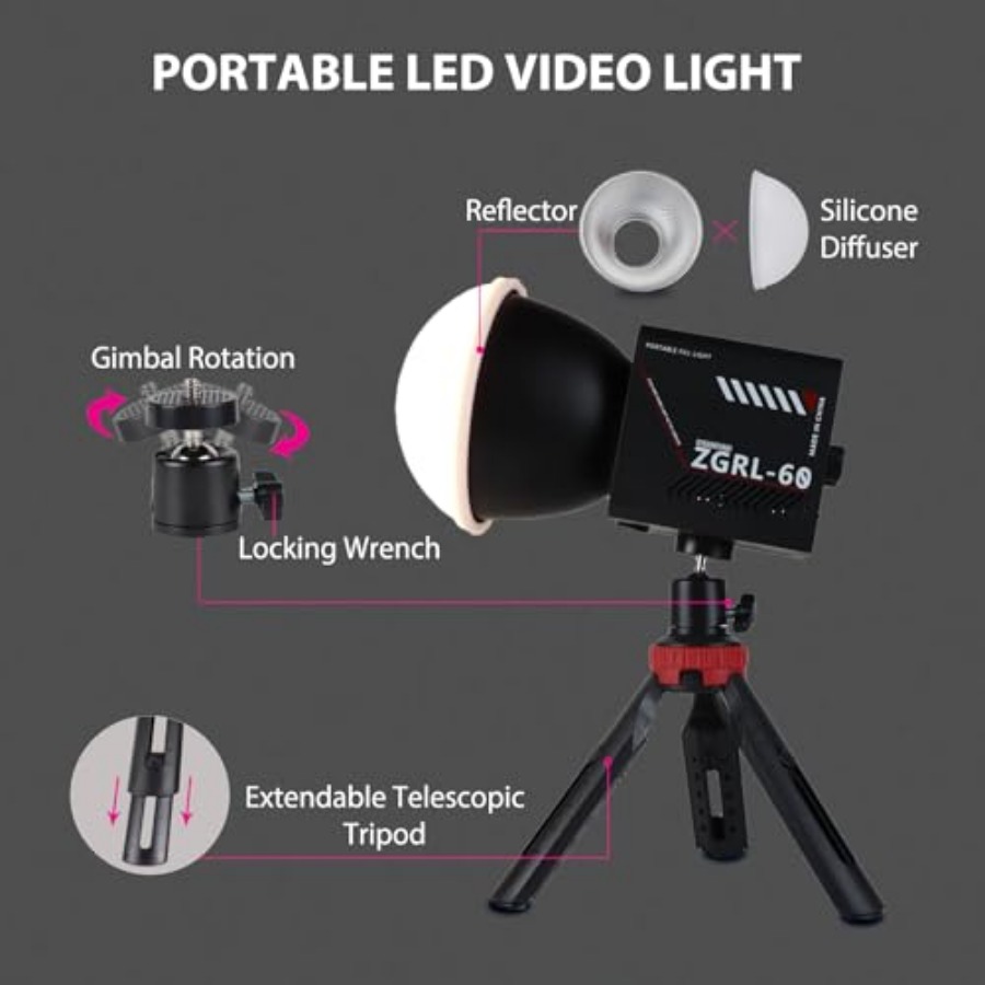 60W COB LED Video Light Handhe - Photography Lighting Color 评论和价格