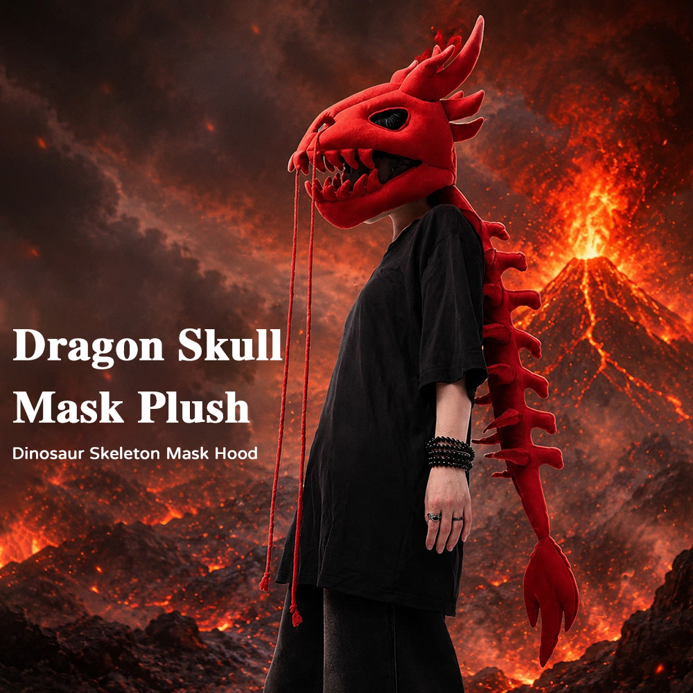 Dragon Skull Spine Plush Hood  - Photography Lighting Home 评论和价格