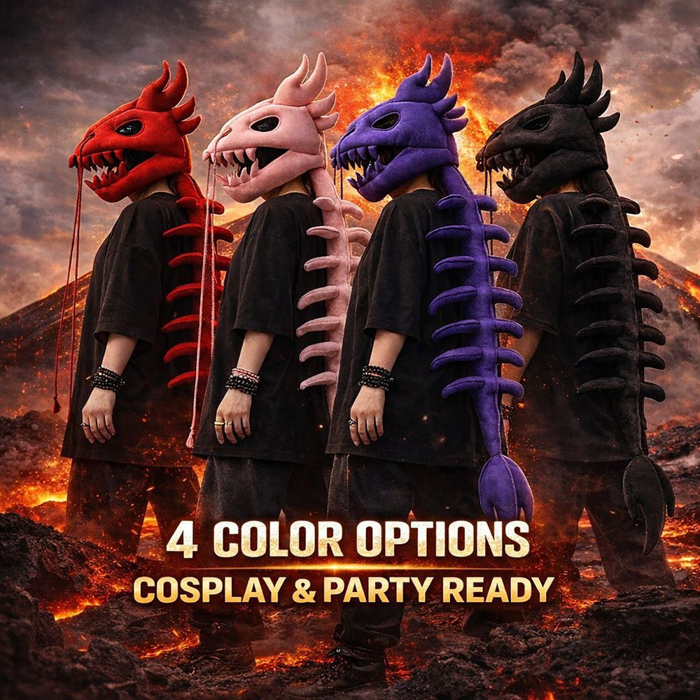 Dragon Skull Spine Plush Hood  - Photography Lighting Home 评论和价格