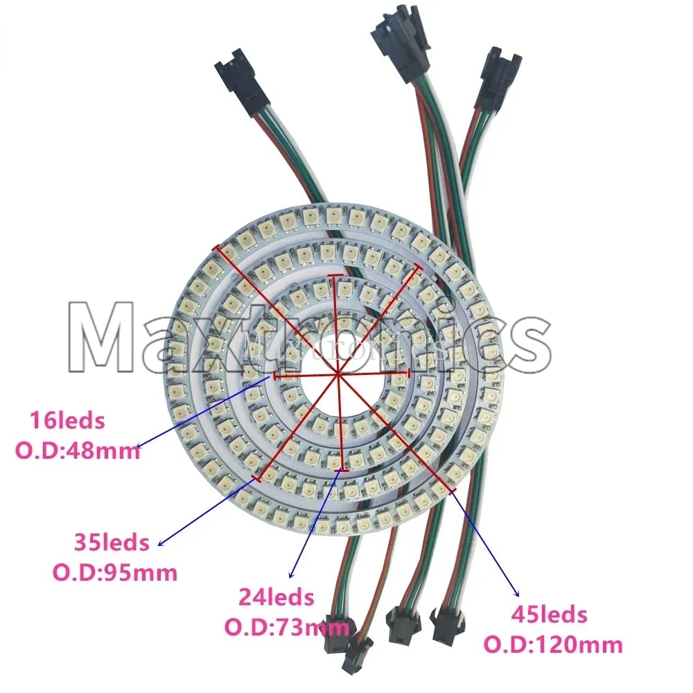 WS2812B FCOB RGB Led Ring 18/3 - Led Ring Light 18 评论和价格
