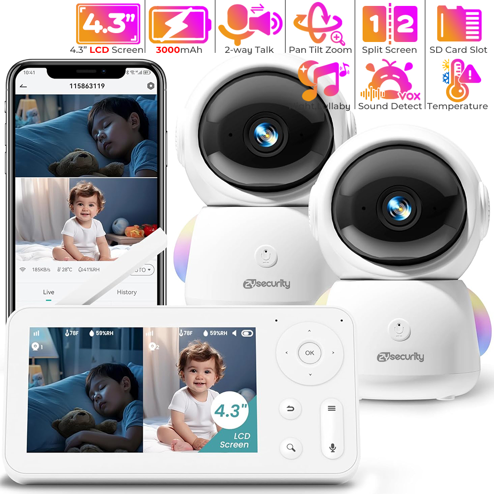 2K Baby Monitor with 2 Cameras - Photography Lighting Styles 评论和价格